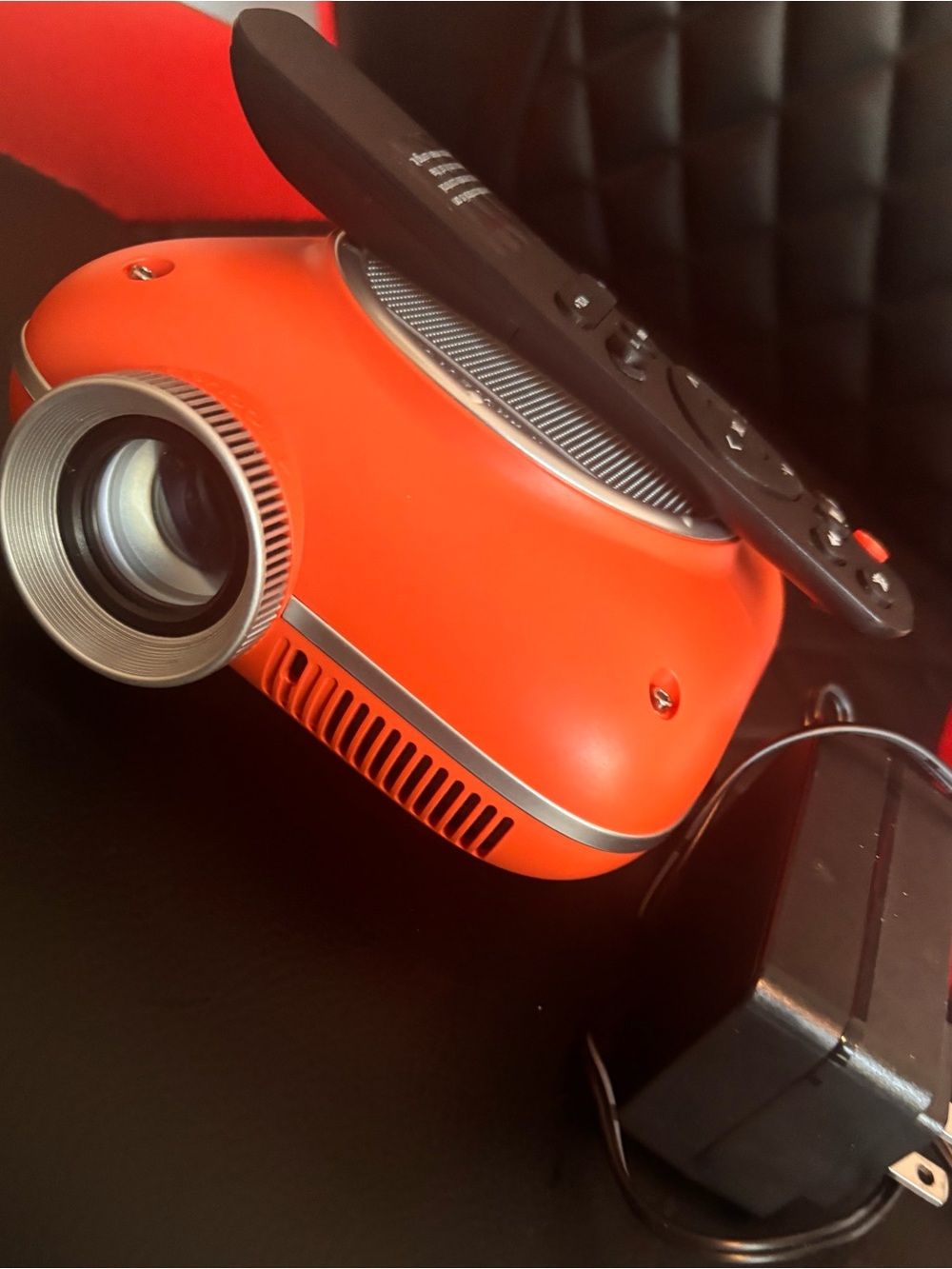 Red Portable Mini Projector with Remote Control - Picture 2 of 7